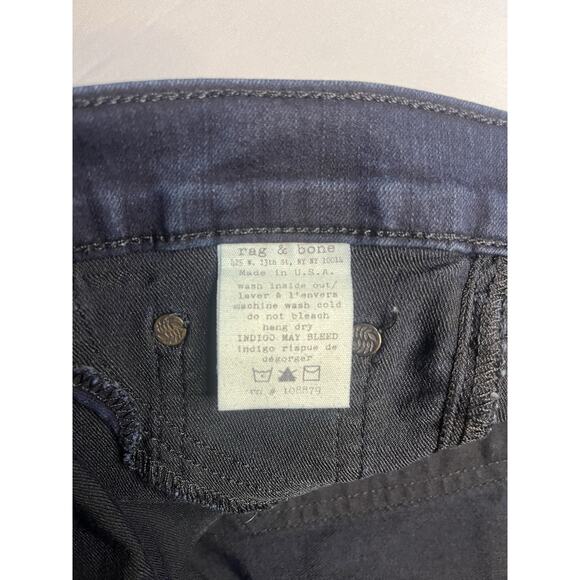 Rag & Bone Women's Blue Raw Hem Capri Jeans Mid-Rise Stretch Skinny Fit Size 27 - Picture 5 of 9